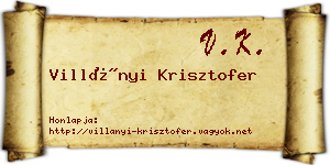 Villányi Krisztofer névjegykártya