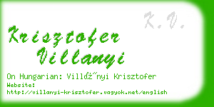 krisztofer villanyi business card